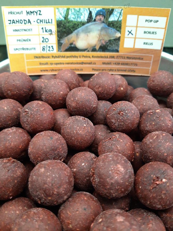 Boilie - Hmyz/Jahoda/Chilli - 10kg - 20mm - ECONOMIK